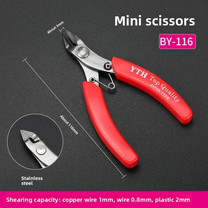 Mini Pointed Nose Pliers Model Pliers,1 Pair,Wire and Cable Cutter,Metal,Horizontal Pliers,Convenient, Durable and Reliable Tool