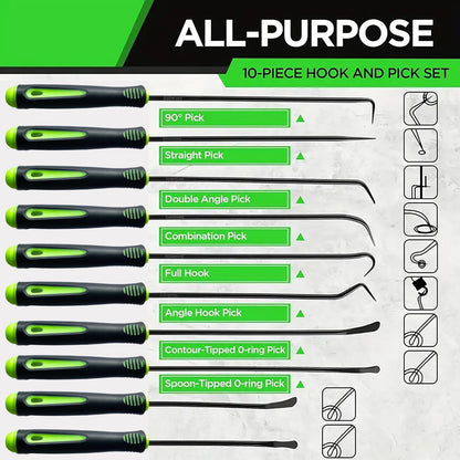 10Pcs Hook and Pick Tool, Pick Tool Set for Car Auto Oil Seal/O-Ring Seal Gasket Pick Hooks Puller Remover