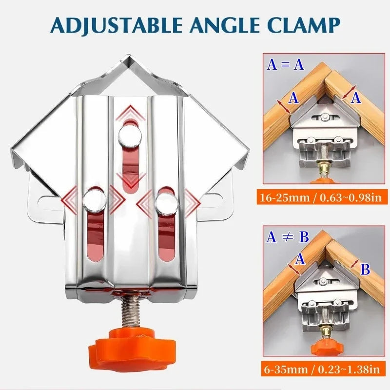Corner Clamp Steel 90 Degree, Right Angle Clamp Carpenter Quick Splicing Clamp With Adjustable Swing Jaw for DIY Framing Welding
