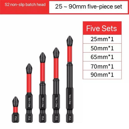 5/12Pcs Magnetic Screwdriver Bits Set Non-slip Shockproof Phillips Impact Hex Shank Alloy Steel for Power Tools