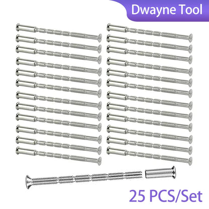 25 Pcs/Set Door Handle Screws - Through Fixing Bolts for Door Handle Roses, Knobs & Door Lock Metal Hardware