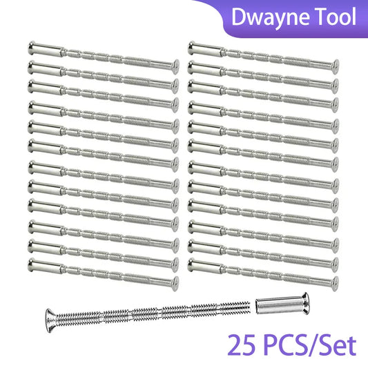 25 Pcs/Set Door Handle Screws - Through Fixing Bolts for Door Handle Roses, Knobs & Door Lock Metal Hardware