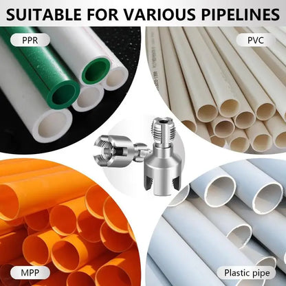 1Pc Pipe Thread Cutting Tool Integrated Internal & External Pipe Threading Tool Electric Drill Compatible PVC Pipe Threader Kit