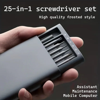 25-in-1 Mini Screwdriver Set with Flathead, Phillips, and Bits - Ideal for Electronics, Mobile Phones, Computers, Glasses, Watch