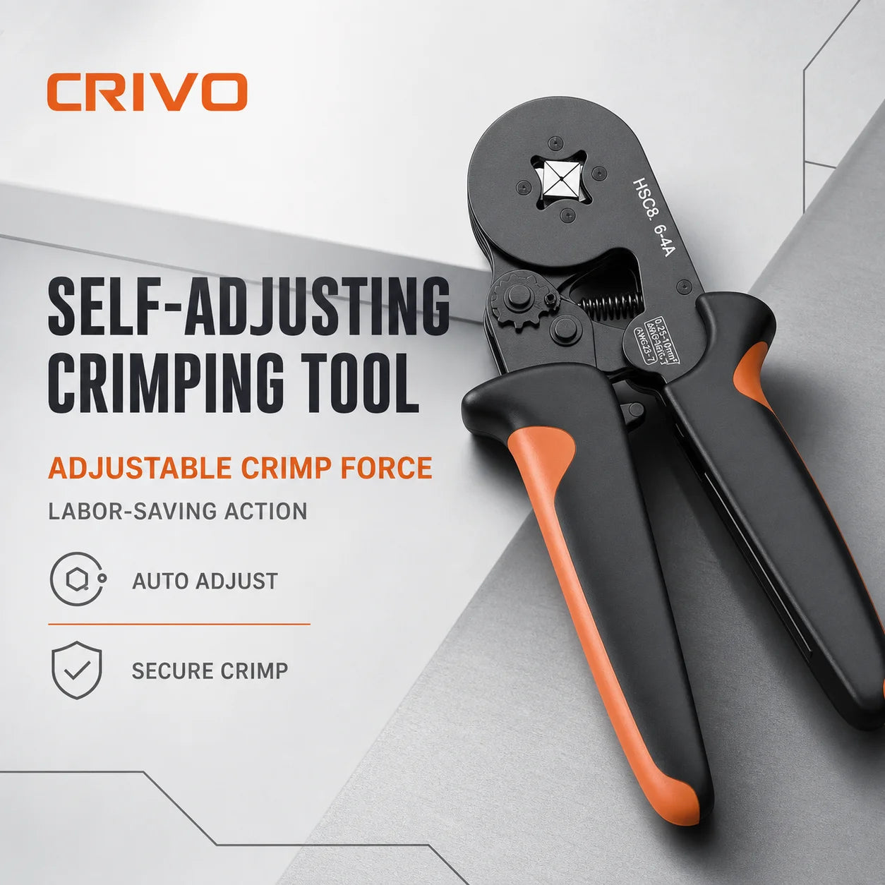 HSC8 6-4 Hexagonal Crimping Pliers with 300 PCS Multi-Specification Insulated Wire Ferrules Terminals Box Kit for Electrical Wir
