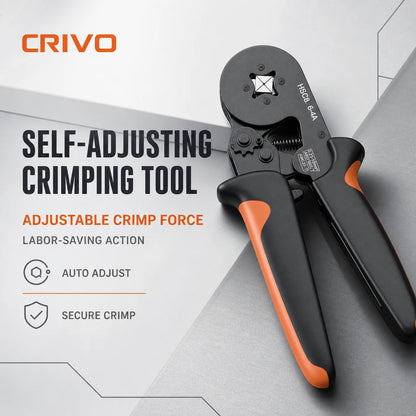 HSC8 6-4 Hexagonal Crimping Pliers with 300 PCS Multi-Specification Insulated Wire Ferrules Terminals Box Kit for Electrical Wir