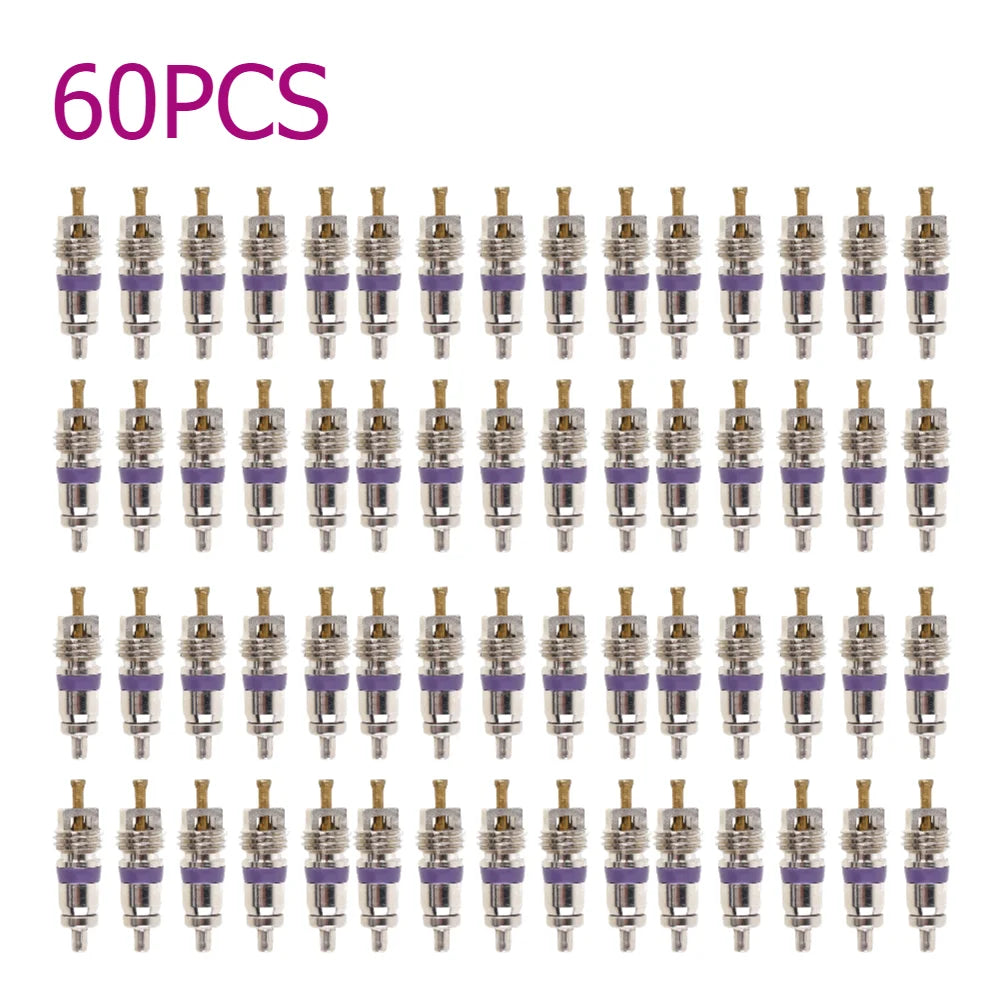 100-10pcs Copper R134a Car A/C Air Conditioning Valve Cores Automobile Universal Exterior Repair Components A/C Valve Cores