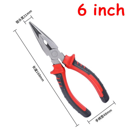 6/8inch Wire Pliers Industrial Labor-Saving Multifunctional Handmade Pliers Comprehensive Wire Cutting Long Nose Plier Hand Tool