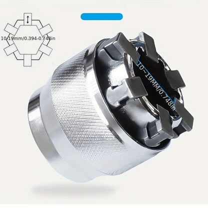 Adjustable Universal Socket Wrench Grip Adapter, 10-19mm Hex Head Nuts And Bolts Driver Tool, For 3/8" Drive Ratchet Torque Wren