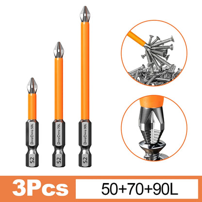 Anti Slip Bits Magnetic Screwdriver Bit Set S2 Alloy Steel Impact Resistance Hex Shank Alloy Steel Bits Suitable for Power Tools