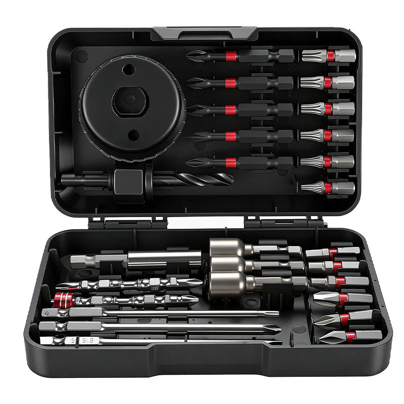 Screwdriver Drill Bit Set Strong Magnetic Hex Shank Mixed Bits For Impact Driver Electric Drill Wood Metal Repair With Case