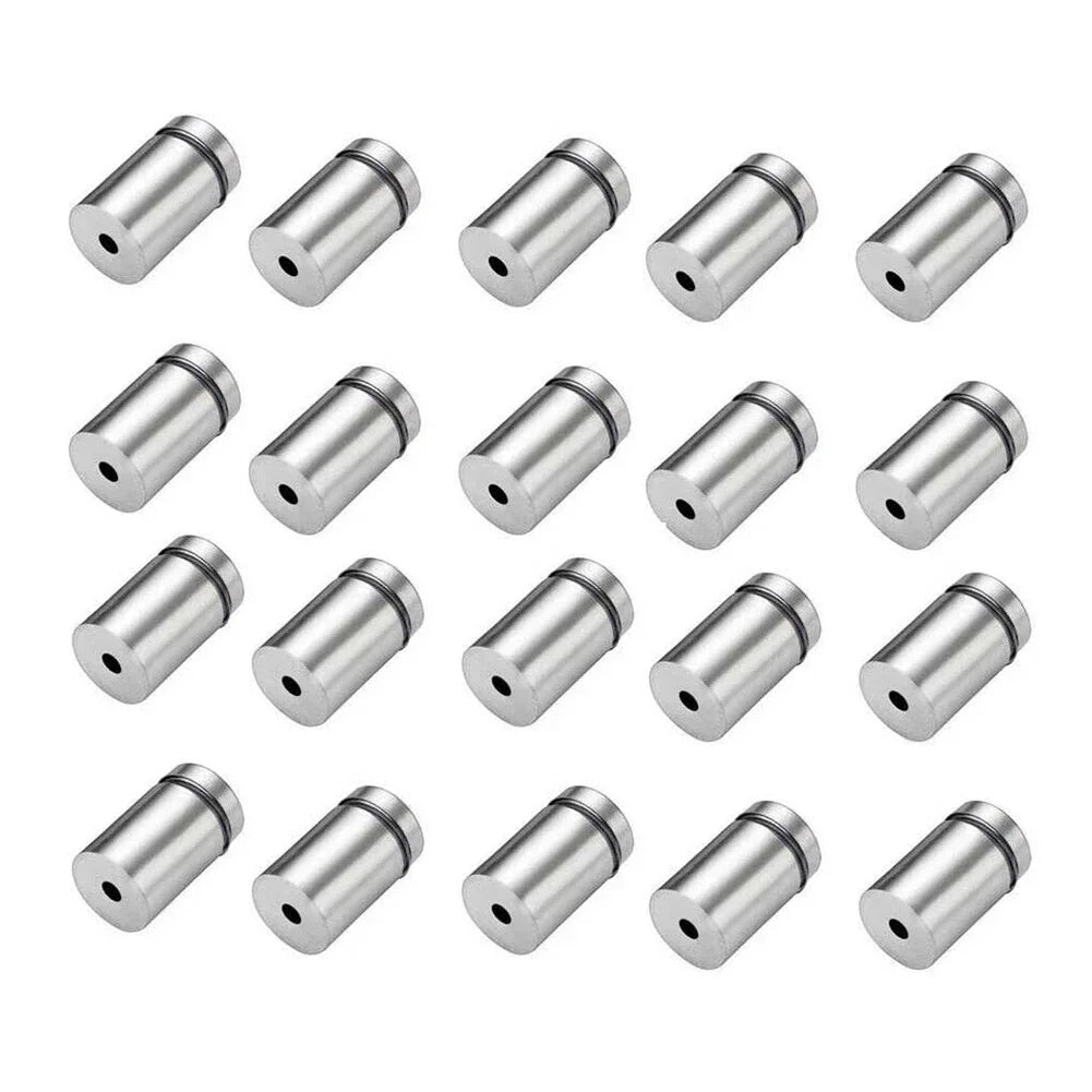 30pcs Advertising Nails 12x20/25/25mm Stainless Steel Screws for Wall Mount Glass/Acrylic Sign Standoff Fixing Screws Hardware
