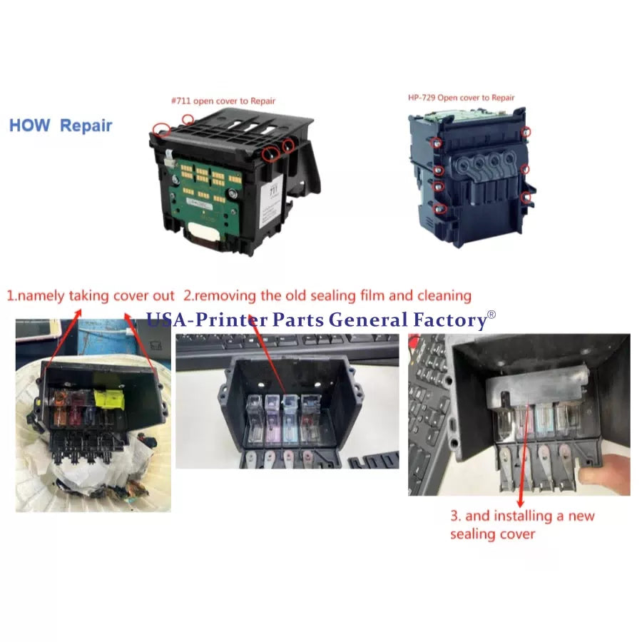 Sealing cover For Repair HP 711 HP 729 Printhead T120 T520 T730 T830 650 Head [4]