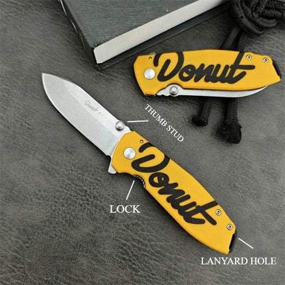 DONUT X Pocket Folding Knife D2 Steel Blade G10 Handle Outdoor Jungle Survival Self-defense Hunting Survival Tool