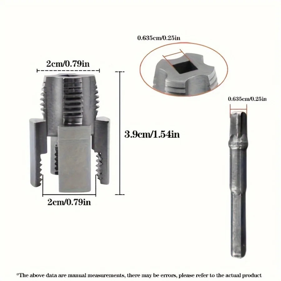 New Integrated Interior and Exterior Water Pipe Threading Tool 4 Points 6 Points Universal Electric Drill Threading Tool