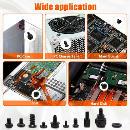 400PCS Computer Screws Motherboard Standoffs Screws PC Screws Laptop Screws PC Case Screws Fan Screws SSD Screws for HDD Hard