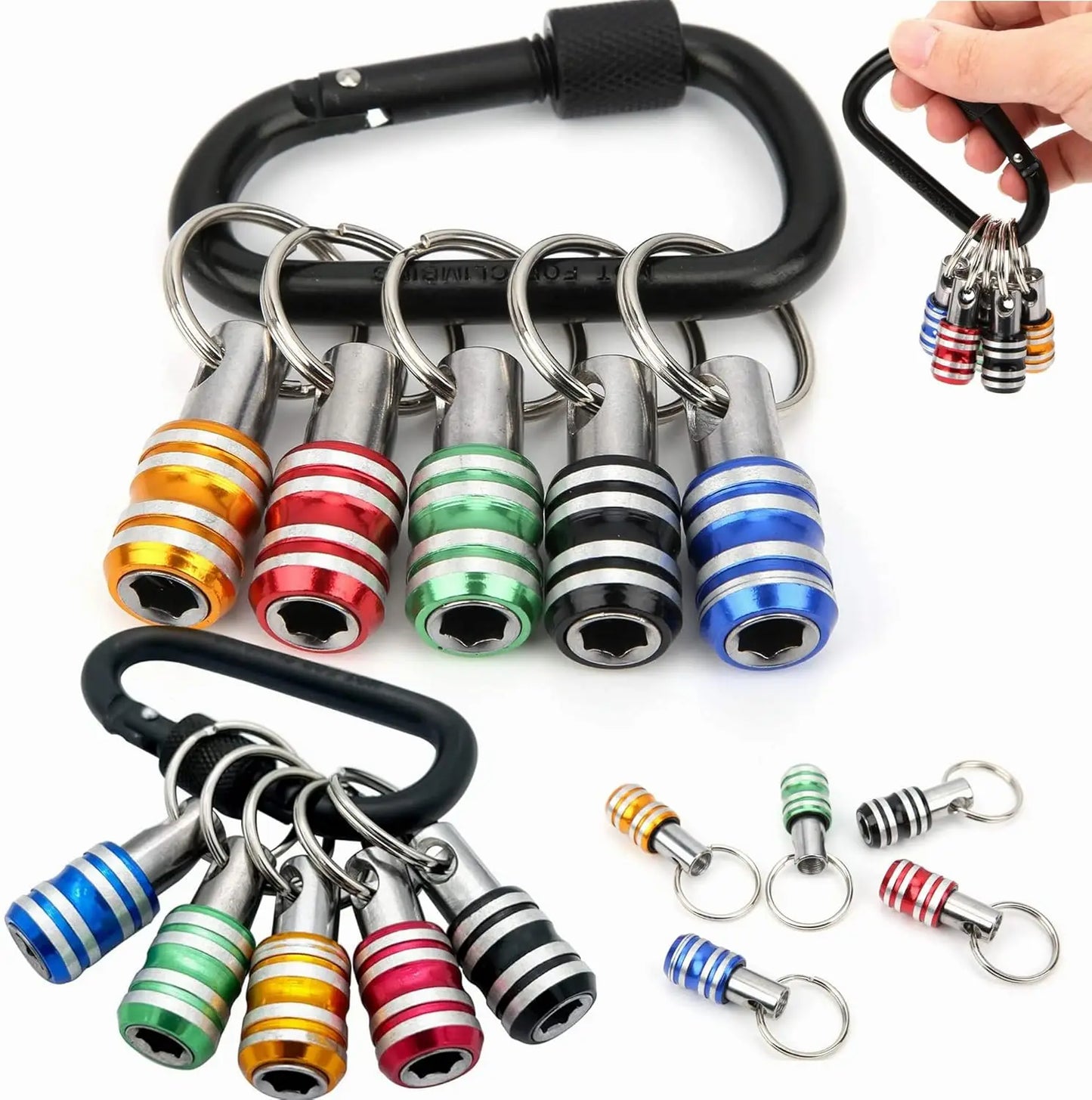 12PCS Bit Holders 1/4 Socket,Screwdriver Bit Holder for Impact Driver Drill Bit Keychain Extension Bar Quick Release Easy Change