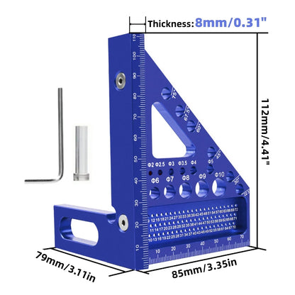 Carpenter Square - Multi-angle Set Square Precision T-square Aluminum Scribing Ruler for Woodworking, Construction and Engineers