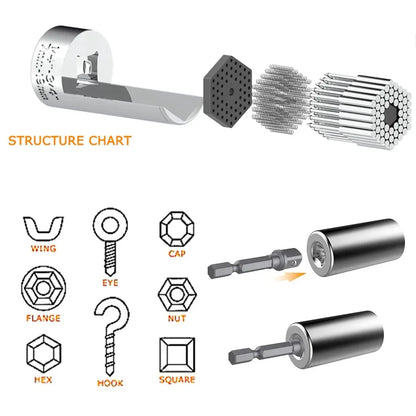 7-19mm Socket Wrench Set, Stainless Steel, 2in1 Multi Tool