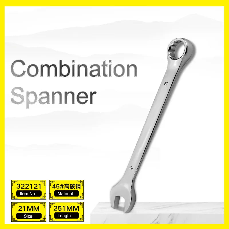 WEELEE 6-32mm Combination Wrench Metric Plum Blossom Ring Open-ended Spanner Hardware Parts Automotive Repair Wrench Hand Tools