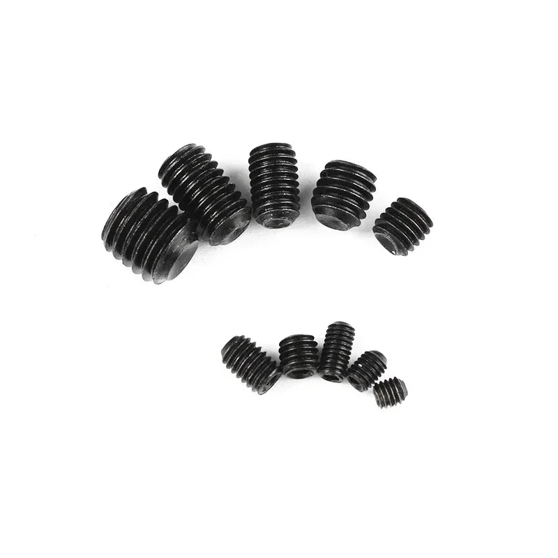 200pcs 304 Stainless Steel Grub Screw Kit M3 M4 M5 M6 M8 Hex Socket Flat Point Set Screws for Machinery Furniture Motorcycle