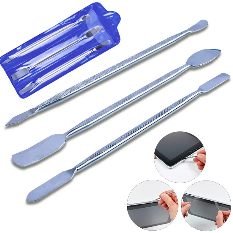 3pcs Universal Mobile Phone Repair Opening Tool Metal Disassemble Crowbar Metal Steel Pry Phone Hand Tool Set