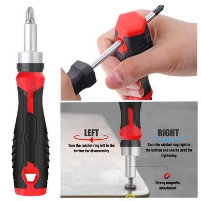 1/4 (6.35mm) Hi-Spec Ratchet Screwdriver Bit Set Multifunctional Magnetic Bit Driver Holder Handle Slotted Hex Torx Phillips Bit