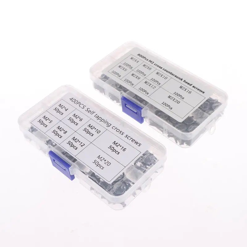 Locking Screws And Wood Screws 400/800PCS/1 Set M2 Black Self Tapping Screw Assortment Kit