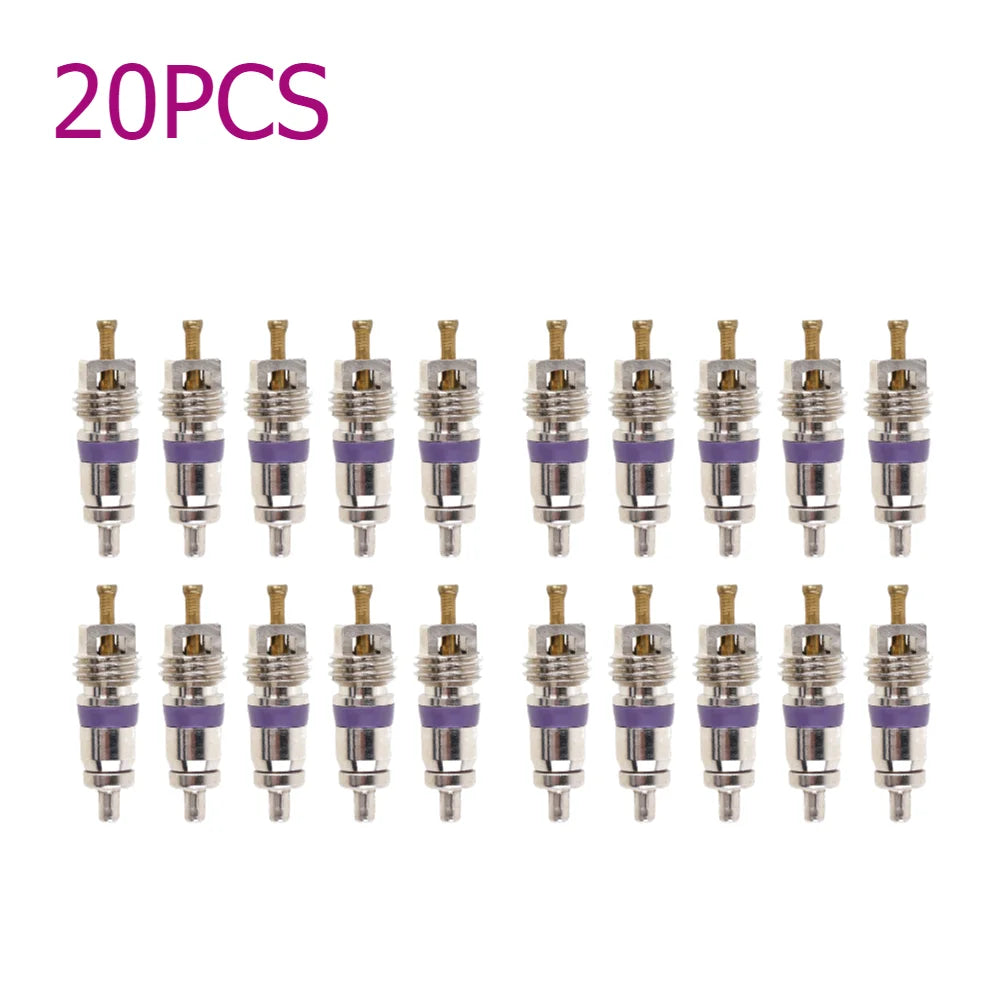 100-10pcs Copper R134a Car A/C Air Conditioning Valve Cores Automobile Universal Exterior Repair Components A/C Valve Cores