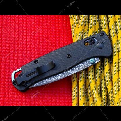 Multi-style Lightweight Folding Knife Ideal Gift for Men Outdoor Adventures Hiking Camping Casual Use - BM 535 Damascus Steel Knife Carbon Fiber Handle