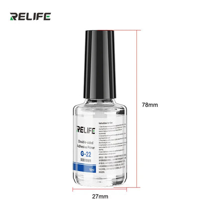 RELIFE G-22 18ml Double-sided Adhesive Primer Built-in Brush Threaded Mouth for Phone Frame Car Plastic Glass Repair