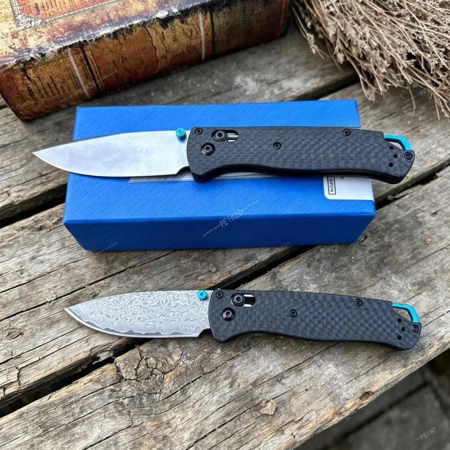 BM 535 Bugout Ax Lock Folding Knife, S90V / Damascus Blade Outdoor Camping Hiking EDC Fishing Knife Jungle Adventure Tool Gift