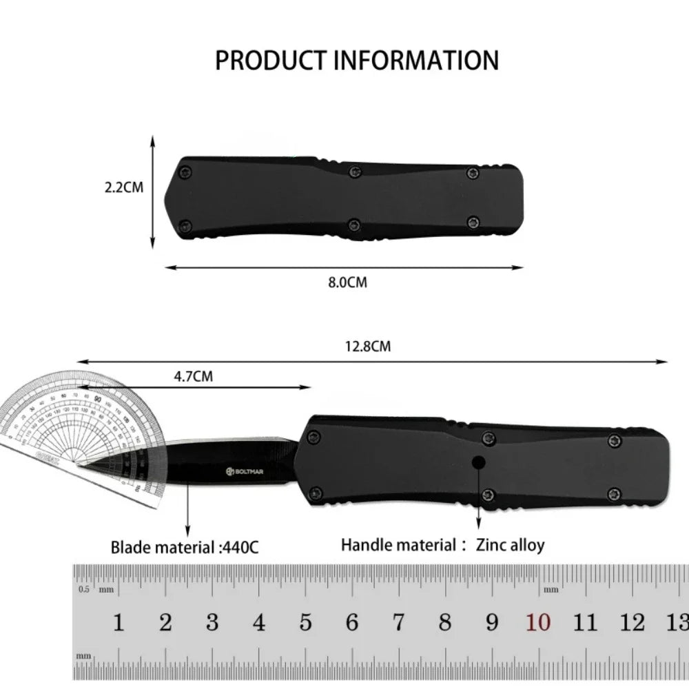 Mini A07 Folding Knife Zinc Alloy Handle 440c Blade Outdoors Camping Hiking Survival Pocket Knives Combat Military Men's Gift