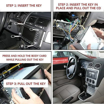 4Pcs Car Radio Removal Tool Stereo Release Keys Auto Stereo Install & Removal Repair Accessories