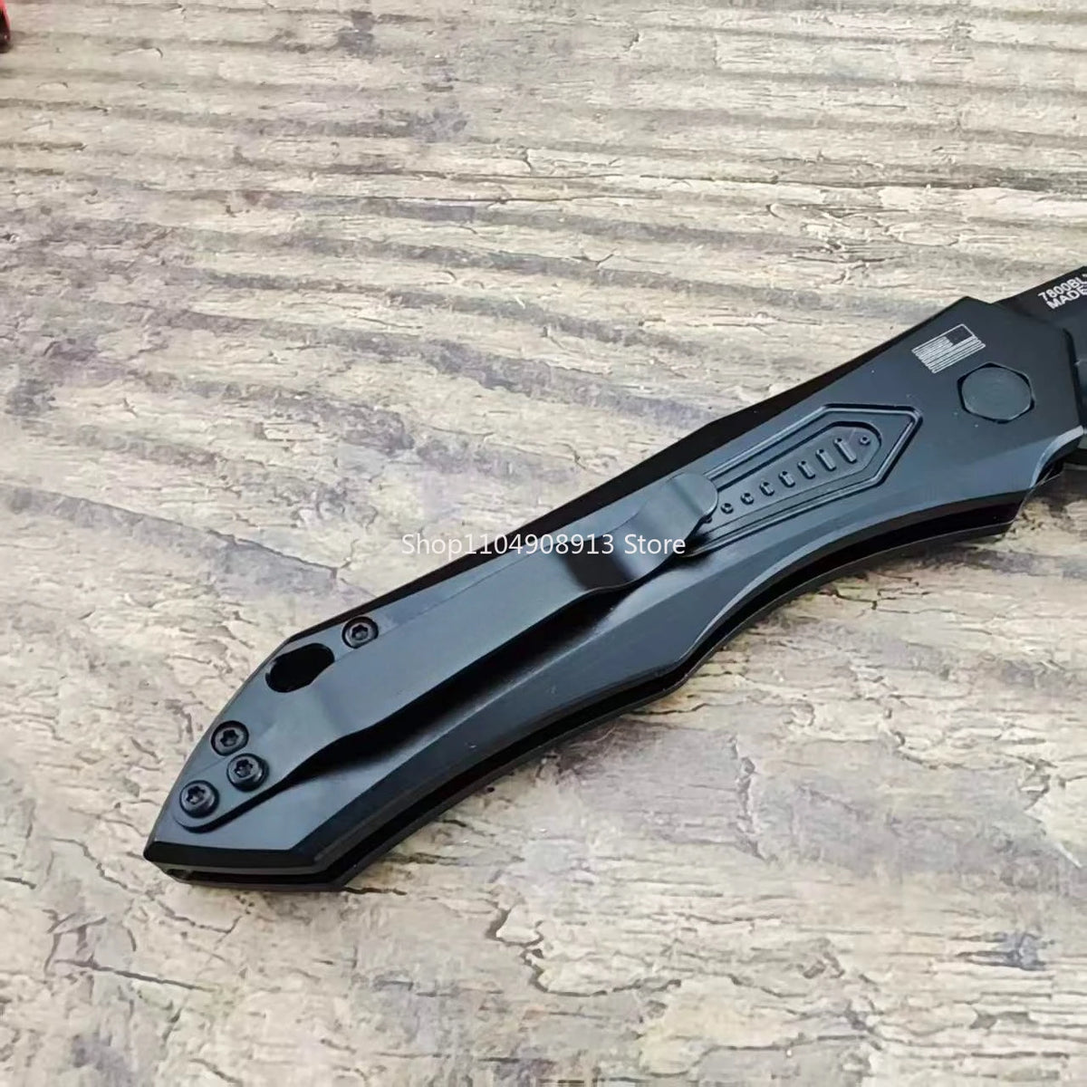 7800 LK Launch 6 KS Pocket Knife Black Plain Blade Aluminum Alloy Handle Outdoor Jungle EDC Hiking Utility Picnic Folding Knives