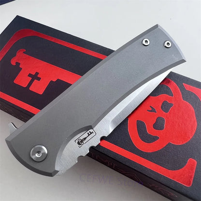 Ultramar Redencion 229 Folding Knife, Solid Titanium Alloy Handle and Sharp Blade, Portable EDC Pocket Knife Outdoor Camping Hiking Daily Cutting Tool