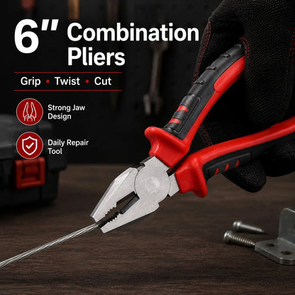 4 Types Pliers Set, Sprue Cutter Needle Nose Diagonal Cutter Combination Pliers for Wire Cutting Twisting Gripping DIY Repair