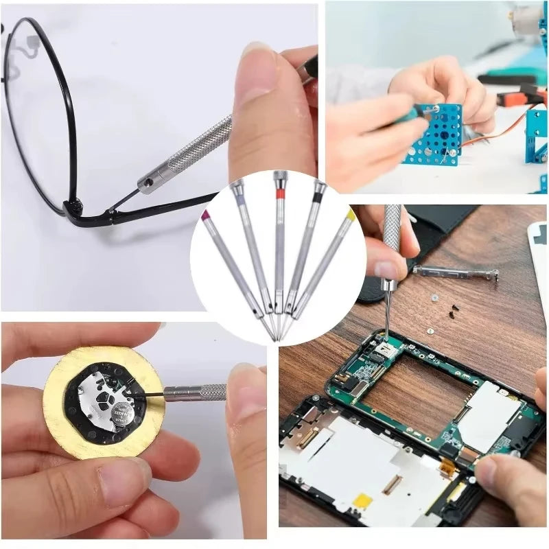 5 Pcs Precision Screwdriver Set for Watch Eyeglasses Jewelry Repair Waterproof Wear-Resistant Portable Hand Tools