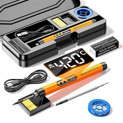 USB Rechargeable Mini Soldering Iron  Adjustable Temperature Soldering Tool with Accessories, Perfect for DIY Projects & Repairs