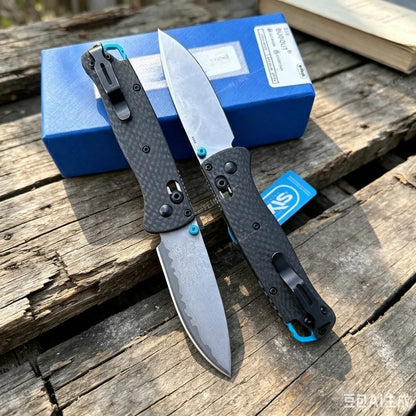 BM 535 Bugout Ax Lock Folding Knife, S90V / Damascus Blade Outdoor Camping Hiking EDC Fishing Knife Jungle Adventure Tool Gift