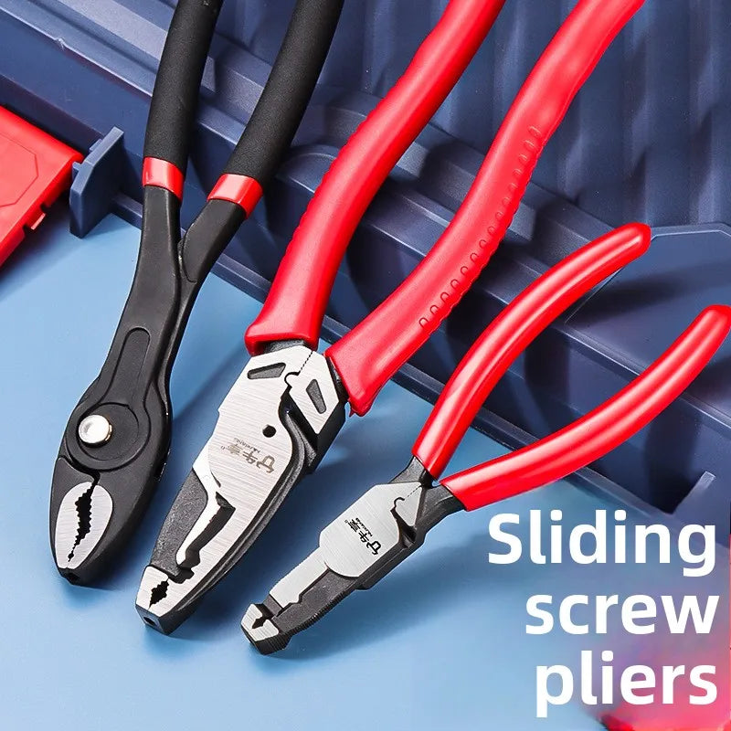 Industrial Grade Multifunctional Sliding Tooth Screw Pliers - Imported Water Pipe Maintenance Hardware Tool