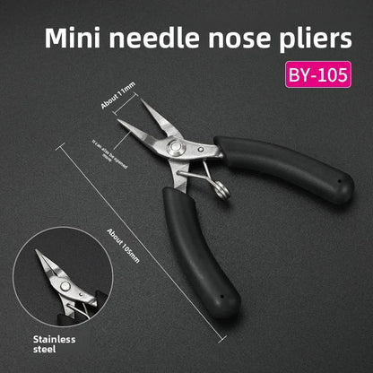 Mini Pointed Nose Pliers Model Pliers,1 Pair,Wire and Cable Cutter,Metal,Horizontal Pliers,Convenient, Durable and Reliable Tool