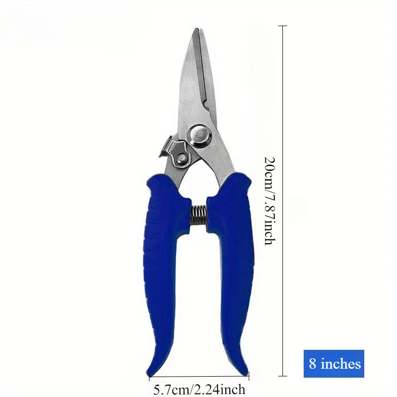 1pc Heavy-Duty Stainless Steel Scissors Precise Metal Sheet Cutting, PVC Pipe Cutting, And Industrial-Grade Shearing - Durable