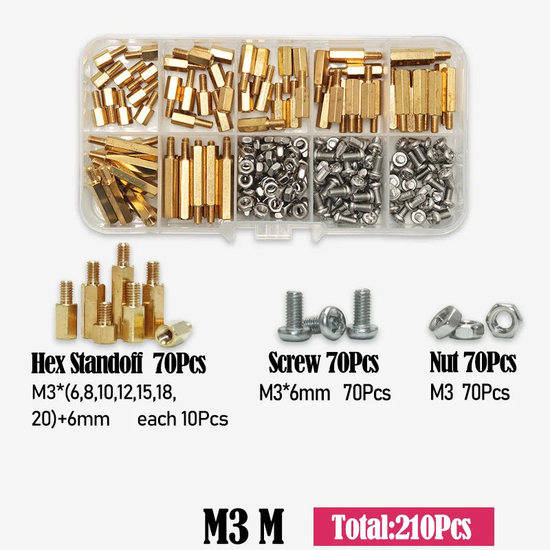 Brass M2 M2.5 M3 M4 PCB Standoffs Kit