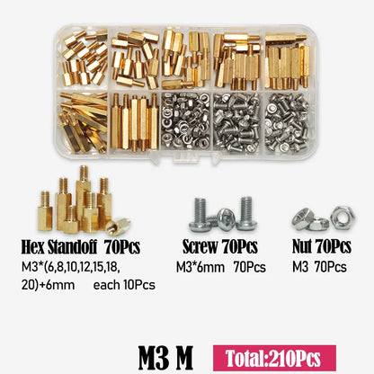 Brass M2 M2.5 M3 M4 PCB Standoffs Kit
