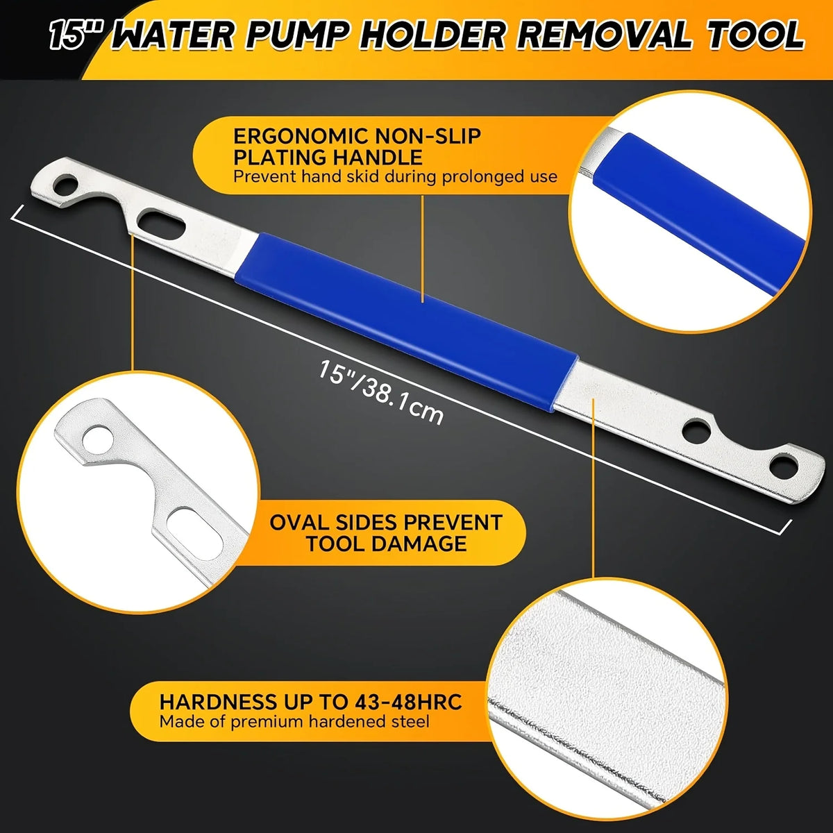 2Pcs Fan Clutch Removal Tool Kit, 32mm & 36mm Wrench Set with Water Pump Pulley Holder for BMW, Ford, GM, Dodge, Fan Clutch Tool