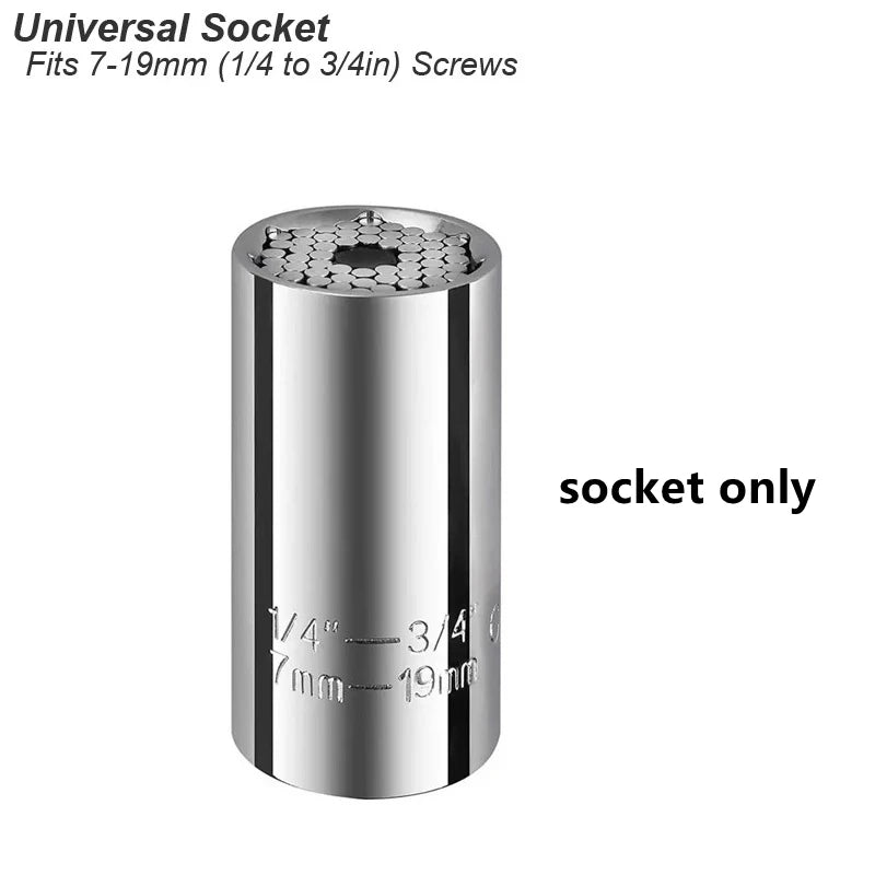 7-19mm Socket Wrench Set, Stainless Steel, 2in1 Multi Tool