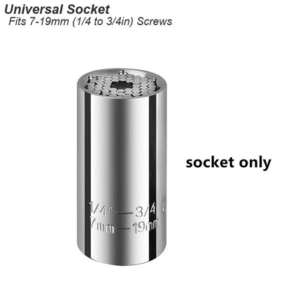 7-19mm Socket Wrench Set, Stainless Steel, 2in1 Multi Tool