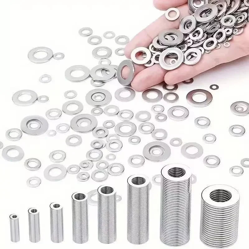 900 - Piece 304 Stainless Steel Washer Set, Made of Durable Material, Polished and Electroplated, Won't Damage the Surface of Fa