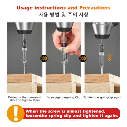 iLMH Spring-loaded Screw Holder Bit, Anti-Drop Screw Fixing Bit Power Tool Accessories, Drill Bit Holder for PH2 T20 T25 Screw